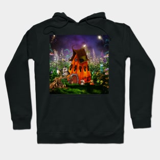 Little friends in the night with pumpkin house Hoodie